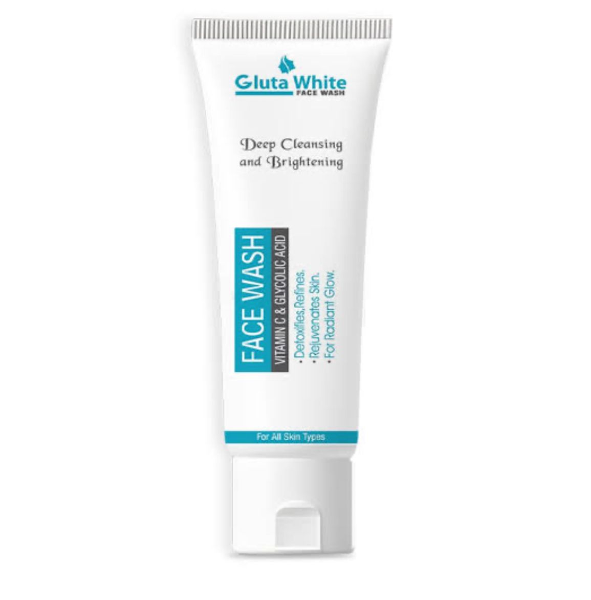 Gluta White Face Wash – Deep Cleansing & Brightening with Vitamin C & Glycolic Acid | Detoxifies, Refines & Rejuvenates Skin for Radiant Glow (100g)