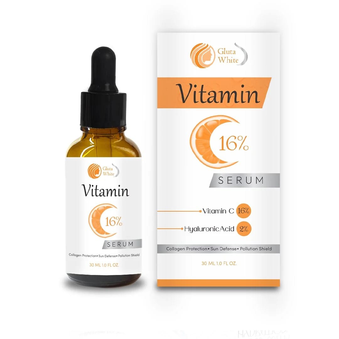 Vitamin C Serum for Face Glowing & Dark Spots | Gluta White Vitamin C 16% Serum | Best Quality Skin Care Serum | Serum For Glowing Serum - 30 ml