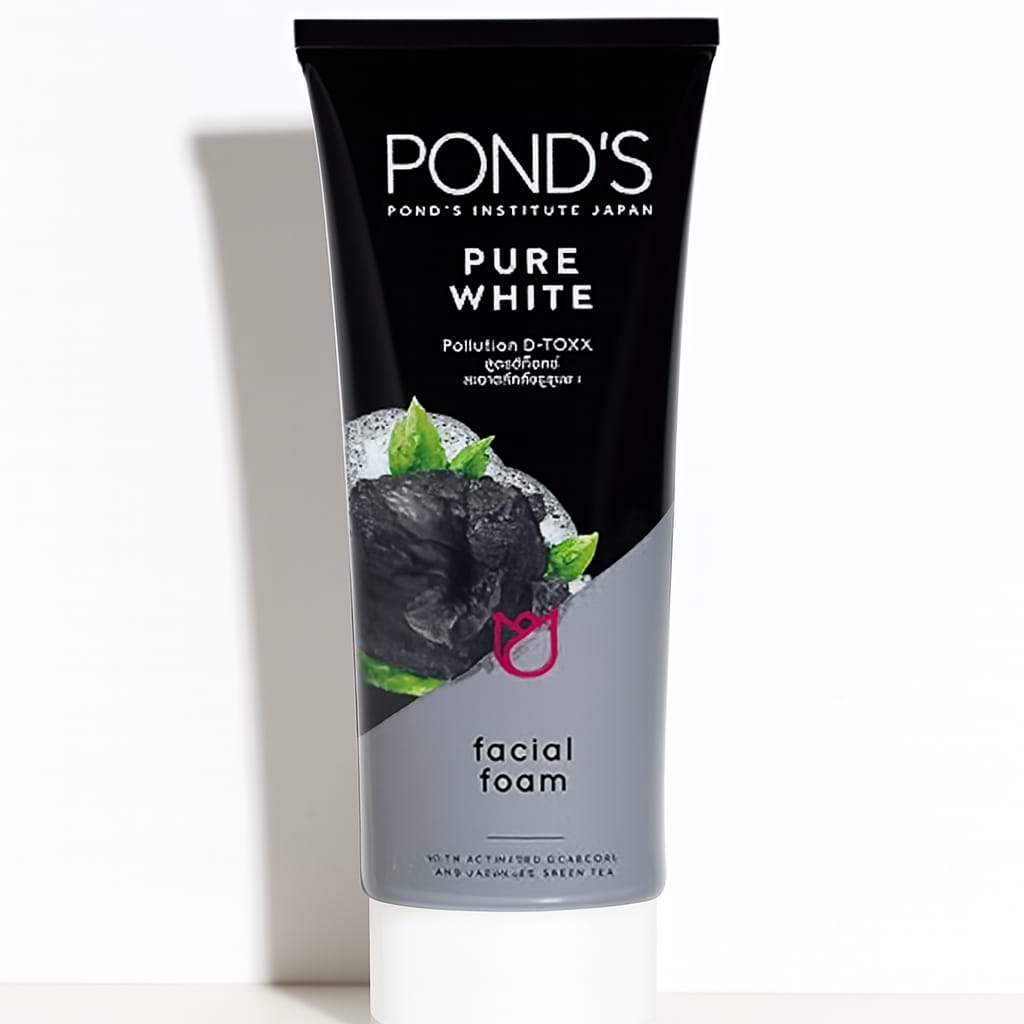Pond’s Pure White Face Wash with Activated Charcoal – Deep Cleansing & Brightening Daily Face Cleanser (100g)